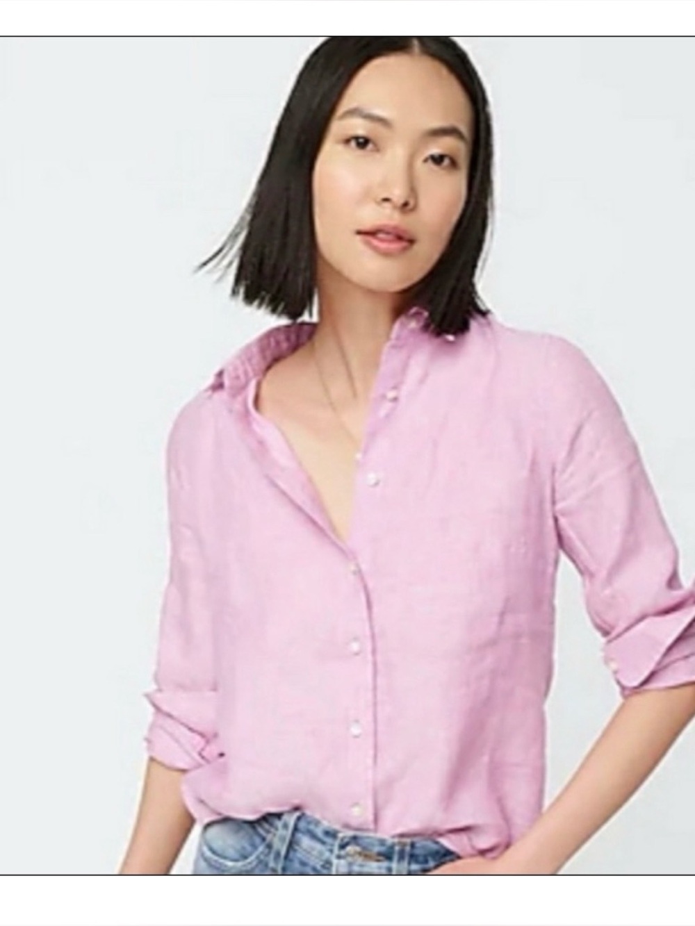 J Crew Baird Mcnutt Linen Shirt Pink‎ Slim Fit 0